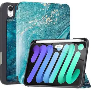 Sahara - Folio Case for iPad Mini (A17 Pro) and iPad Mini (6th Generation 2021), Green Marble, (TB00052)