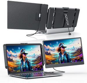 14'' Laptop Monitor Extender FHD 1080P IPS Dual Portable Monitor for 13"-17" Laptops, Plug and Play Compatible with Windows, Switch, PS5
