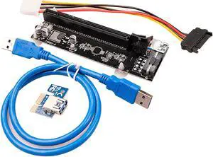Pci-e Riser Card Pcie 1x To 16x Mining Extension 4pin Power Supply Combination Usb Cable To 4pin Power For Bitcoin Miner Mining
