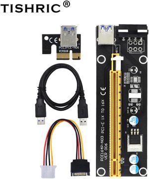 6Pack PCI-E Extender PCI Pcie Express Riser Card 1x to 16x USB 3.0 Cable SATA To 4Pin IDE Molex For Mining Bitcion Miner