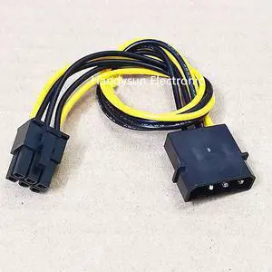 4Pin To 6Pin D type 4 Pin Female To 6 Pin Male PCI-E Power Adapte CPU Graphics Video Card Converter Cable 18AWG 20CM