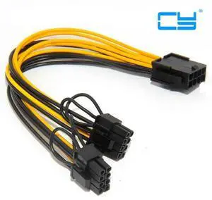sale lot CPU 8pin Female to dual PCI-E PCI Express 8p( 6+2 pin ) Male power cable 18AWG wire for graphics card For BTC