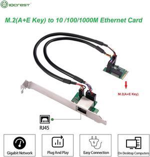 22x30mm M.2 A Key and E Key to 1 Port 10/100/1000Mbps Gigabit Ethernet NIC Network Card