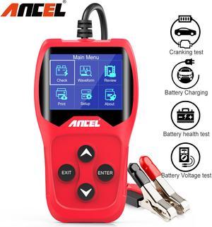 Ancel BA201 Battery Tester 100 to 2000CCA Automotive Battery Analyzer Digital Cranking Test Tool, Red