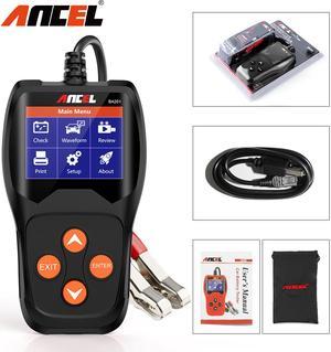 Ancel BA201 Battery Tester 100 to 2000CCA Automotive Battery Analyzer Digital Cranking Test Tool, Black