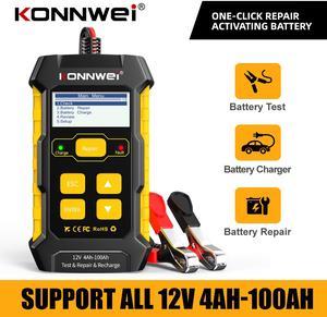 Konnwei KW510 12V Car Battery Tester Full Automatic 5A Car Battery Charger 3 in 1 Lead Acid Pulse Repair Tools