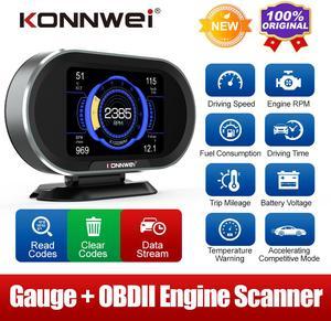 Konnwei KW206 Auto Car Digital Computer Display OBD2 Engine Scanner and Speedometer HUD