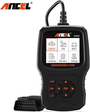 ANCEL AD530 OBD2 Scanner with Battery Test Car Engine Code Reader Automotive Diagnostic Scan Tool Full OBD2 Function Enhanced Code Definition and Upgraded Graphing Battery Status (Upgraded AD310)