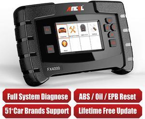 ANCEL FX4000 Full System OBD2 Scanner ABS SRS Transmission Airbag TPMS SAS EPB BMS Diagnostic Tool with ABS Bleeding Oil EPB Reset Car Check Engine Code Reader