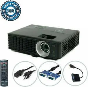 Dell 1420X DLP Projector 2700 ANSI HD 1080i HDMI-adapter 3D HD 1080i w/Remote Accessories TeKswamp bundle