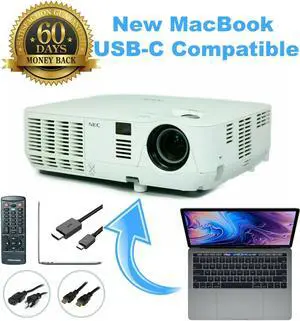 NEC NP-V300X DLP Projector V300X HDMI - New MacBook iOS USB-C Compatible bundle