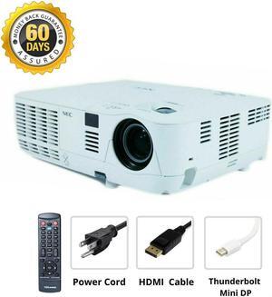 Thunderbolt Mini DP Bundle - NEC V260X DLP Projector 2600 Lumens 1080i Gaming