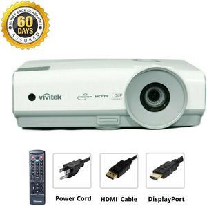 ViviTek D859 3600 Lumens DLP Projector HD 1080p for Professional Business Presentation bundle