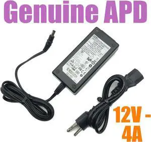 Genuine APD DA-48M12 AC/DC Power Adapter 12V 4A 48W OEM 5.5x2.1mm w/PC