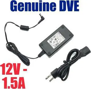Genuine DVE DSA-20D-12 1 120180 AC Switching Power Supply Adapter 12V 1.5A 18W OEM w/PC