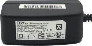 DVE Switching Adapter +7.5V 0.7A 5.25W  Model DSA-9W-09 FUS 075070 OEM  Genuine