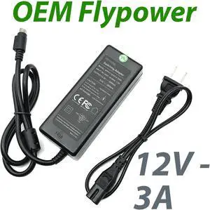 NEW Genuine Flypower SPP51-12.0/5.0-3000 AC Adapter 12V 3A Power Supply W/Cord