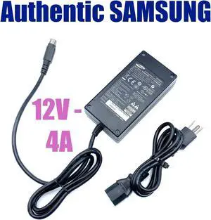 Original Samsung 4Pin AC Adapter ADP-4812 Power Supply 12V 4A ADP-5412A w/Cord