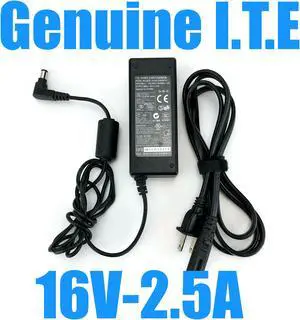 OEM I.T.E. AC Adapter Power Supply 16V 2.5A 40W NU40-2160250-I3 Genuine w/PC OEM I.T.E. AC Adapter Power Supply 16V 2.5A 40W NU40-2160250-I3 Genuine w/PC
