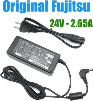 Genuine AC Adapter 24V for Fujitsu fi-6130Z fi-6140Z Document Scanner PA03586-K931 PA03586-K935 PA03010-6501  for Vizio VSB205 VSB200 VSB206 VSB207 for ScanSnap S1500 S1500M w/P.Cord OEM Original