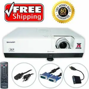 Sharp PG-D3010X DLP Projector 3000 ANSI HD 1080p HDMI Adapter w/Remote TeKswamp