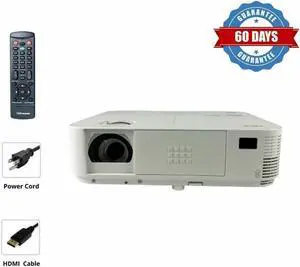 NEC NP-M322X DLP USB-C Compatible Projector For Home and Office Multipurpose Use with Accessories Bundle (Power Cable, HDMI Cable, Remote)