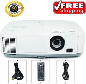 NEC P350X 3LCD Projector 3500 ANSI HD 1080p HDMI Wireless Networking with Accessories Bundle (Power Cable, HDMI Cable, Remote)