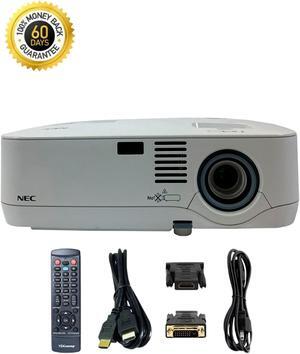 NEC NP610 3LCD Projector 3500 Lumens HD 1080p Business Portable Conference Meeting Church School Multipurpose Use HDMI-adapter LAN Speakers bundle