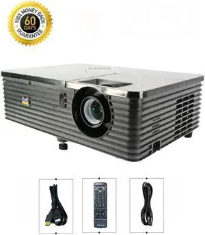 ViewSonic PJD6345 DLP High Contrast Projector Portable 3500 ANSI HD 1080p PC 3D Ready HDMI LAN with Accessories Bundle (Power Cable, HDMI Cable, Remote)