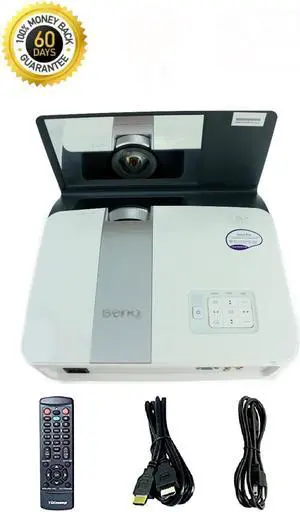 BenQ MX850UST DLP Projector Professionally Refurbished 2500 Lumens PC 3D Ready with Accessories Bundle (Power Cable, HDMI Cable, Remote)