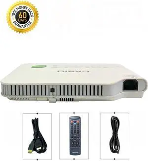Casio XJ-A142 DLP Projector Slim 2500 ANSI HD 1080P HDMI Laser/LED Hybrid bundle