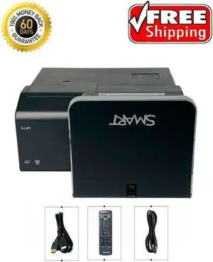 Smart UF75 DLP Projector Ultra Short-Throw 2500 ANSI HD 3D HDMI 2500 ANSI Lumens 1024x768 HD Video Mode 1080i with Accessories Bundle (Power Cable, HDMI Cable, Remote)