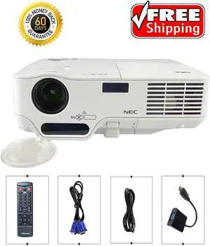 NEC NP62 DLP Projector Portable 3000 ANSI 1080i HDMI-adapter bundle