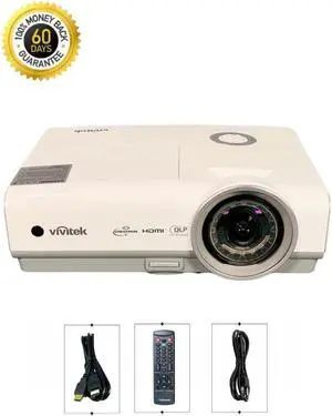 ViviTek D855ST DLP Projector Short-Throw 3000 ANSI Home Theater HD HDMI Bundle
