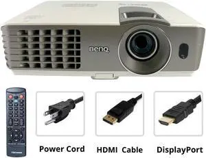 BenQ MX720 DLP Projector 3500 Lumens 1080p Home Theater Games Cinema 3D 1080p DisplayPort to HDMI Bundle