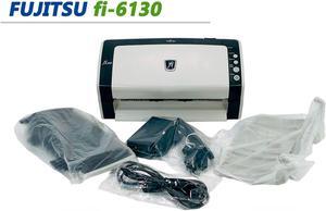 Fujitsu FI-6130 Duplex Document Color Scanner w/ Rollers / Trays / Adapter