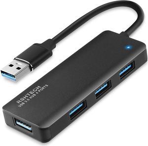 USB Hub 3.0, RSHTECH 4 Port USB 3.0 Ultra Slim Aluminum Data Hub USB Port Expander Portable USB Splitter (Black)