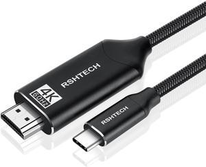 RSHTECH USB C to HDMI Cable 4K 60Hz Type C to HDMI Cable 9.8ft for Home Office, Braided HDMI Cord Thunderbolt 3 Compatible for MacBook Pro/Air, iPad Pro 2020, Samsung Galaxy S20/ S10, and More