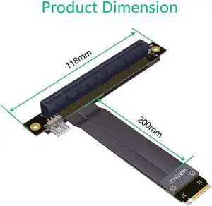 XT-XINTE M.2 for NGFF for NVMe Key M to PCIe 3.0 X16 Extension Cable 90° 180° Right Angle PCI-E Slot for m2 2230/2242/2260/2280 XT-XINTE M.2 for NGFF for NVMe Key M to PCIe 3.0 X16 Extension Cable 90° 180° Right Angle PCI-E Slot for m2 2230/2242/2260/2280