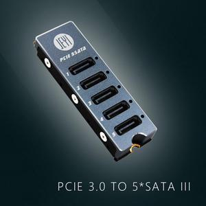 JEYI SATA Disk Array Card JMS585-Slim 5 Ports SATA3 for M. 2 for Nvme PCI-E 3.0 to SATA 16G Cooler Radiator for ThunderBolt 3