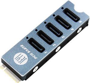JEYI SATA Disk Array Card JMS585-Slim 5 Ports SATA3 for M. 2 Nvme PCI-E 3.0 to SATA 16G JMB585 with Radiator for ThunderBolt3
