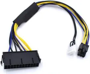 24 Pin to 6 Pin PCI-E ATX Main Power supply Adapter Cable for HP8380 8000 880 600G1 Motherboard