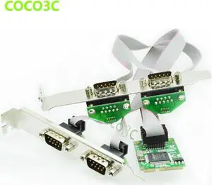 Mini PCI Express 4 Serial ports Controller card mini PCIe to DB9 RS232 Adapter Card mini PCI-E COM Card MCS9904