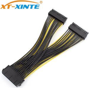 20+4Pin Dual PSU Power Supply Cable 24Pin ATX Motherboard Adapter Connector Extension Cables 18AWG Line for Mining Miner 20cm