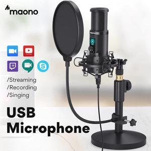 MAONO AU-PM421T  Microphone Professional Condenser Studio Live Streaming Mic for PC Laptop With One-Touch Mute and Gain Knob