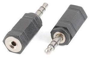 2pcs Gold 2.5 Mm Male To 3.5 Mm Female Audio Stereo Adapter Plug Converter Headphone Jack