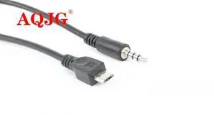 3.5mm Stereo Plug Male to Micro USB 5Pin Male Adapter Converter Audio Cable Black 40cm