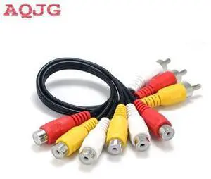 3 RCA Male To 6 RCA Female Plug Splitter Audio TV DVD Video Adapter AV Cable 3 RCA Male To 6 RCA Female Plug