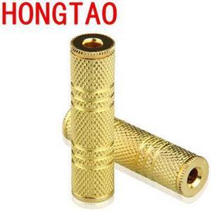 10Pcs 3.5mm Female to 3.5 mm Female F/F Audio Adapter Coupler Metal Gold Plated Connector