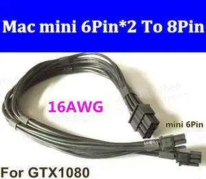 16AWG 37CM Dual mini 6Pin to 8Pin pcie GPU power cable for GTX1080 16AWG 37CM Dual mini 6Pin to 8Pin pcie GPU power cable for GTX1080